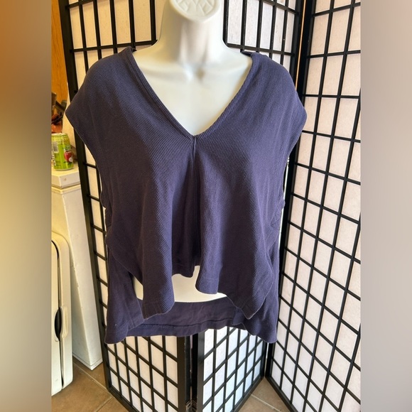 FP Beach Free People Day Tripper Sleeveless Hoodie Oceana Navy Blue Size small - Picture 2 of 7